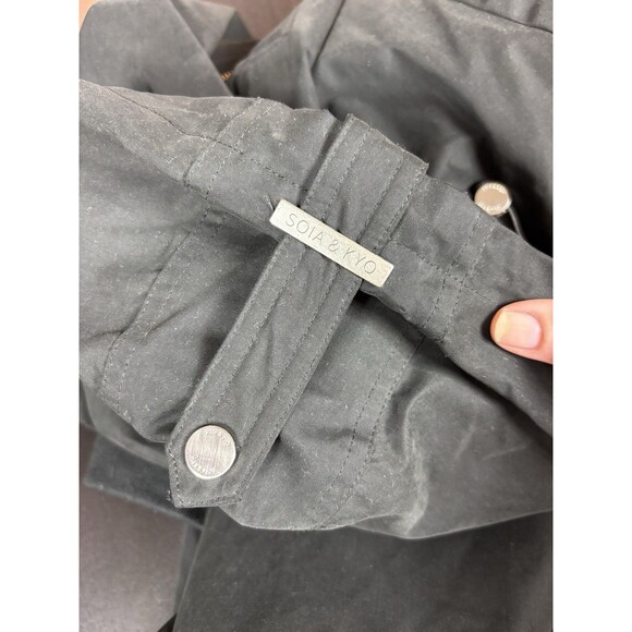 Soia & Koi Revolve Utility Jacket Anorak Black Size XL Hooded Pockets Rain Coat - Picture 15 of 16